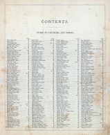 Table of Contents 001, Nebraska State Atlas 1885